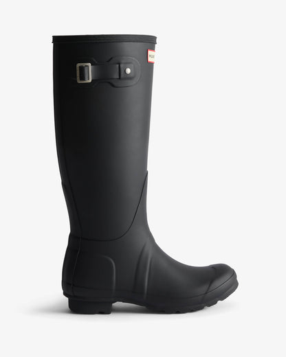 Hunter Womens Original Tall Tartan Lining Womens Boot - Black/Dark Olive