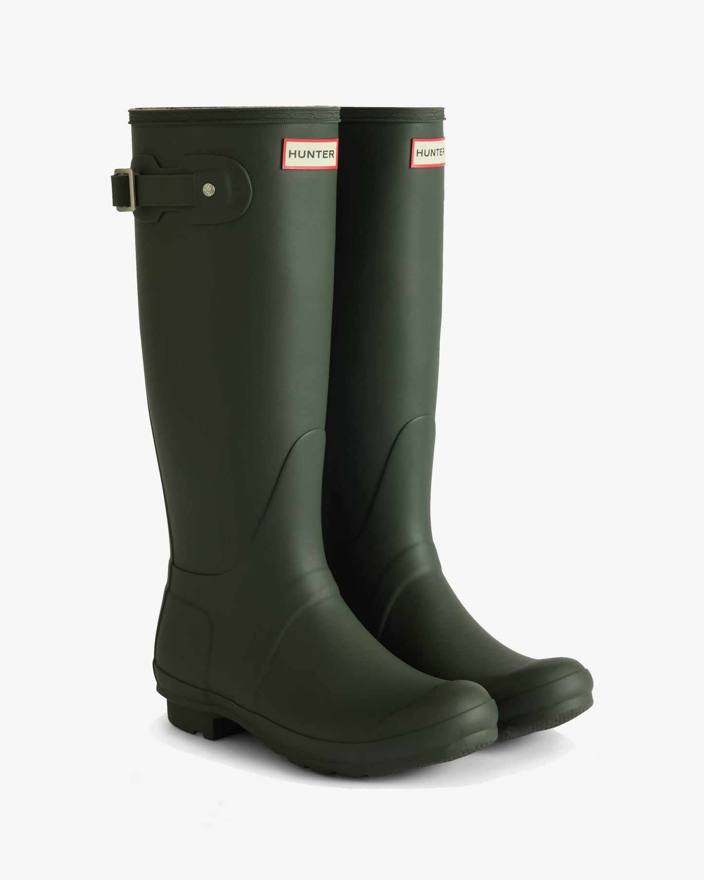 Hunter Womens Original Tall Tartan Lining Womens Boot - Dark Olive