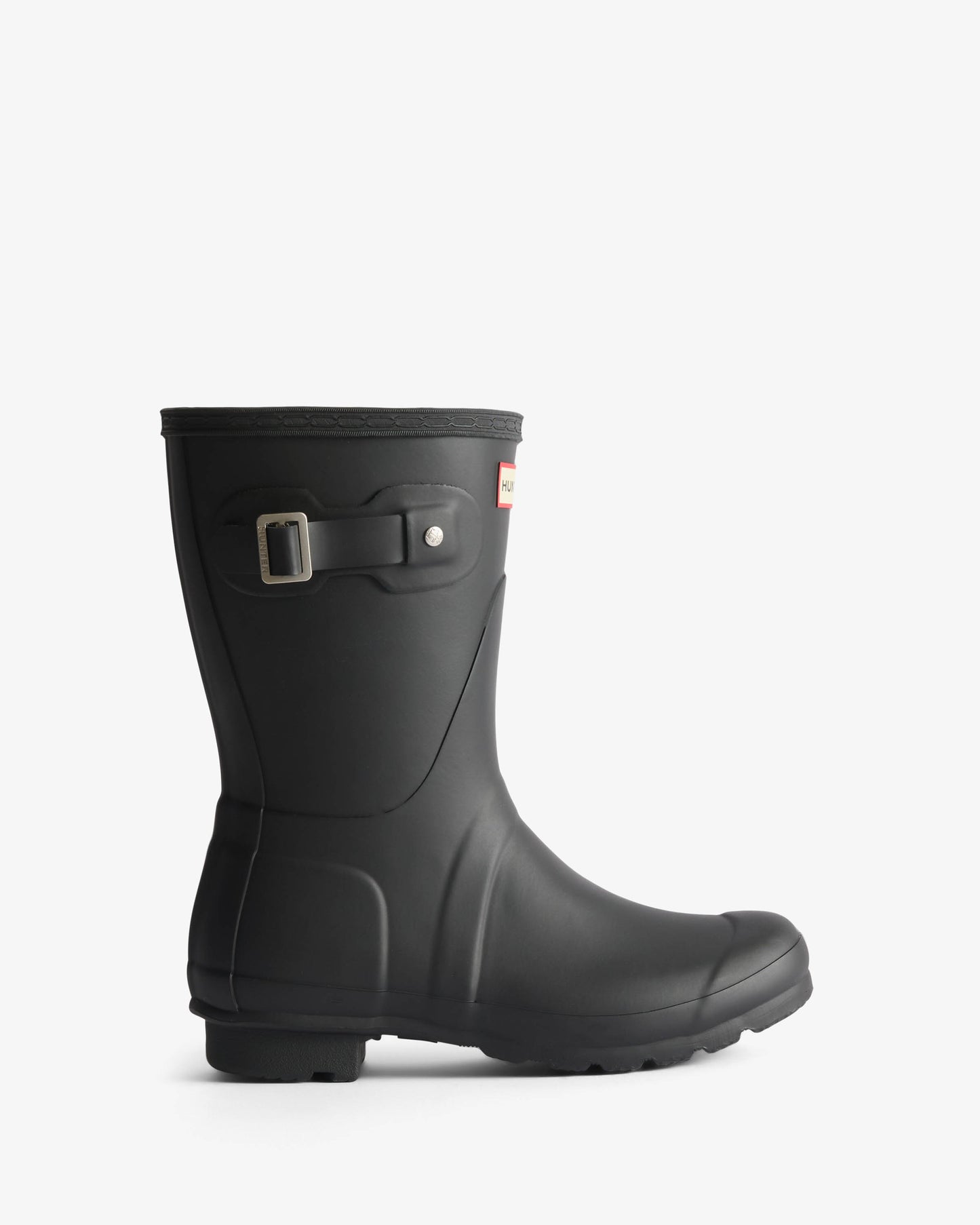 Hunter Womens Original Short Tartan Lining Womens Boot - Black/ Dark Olive