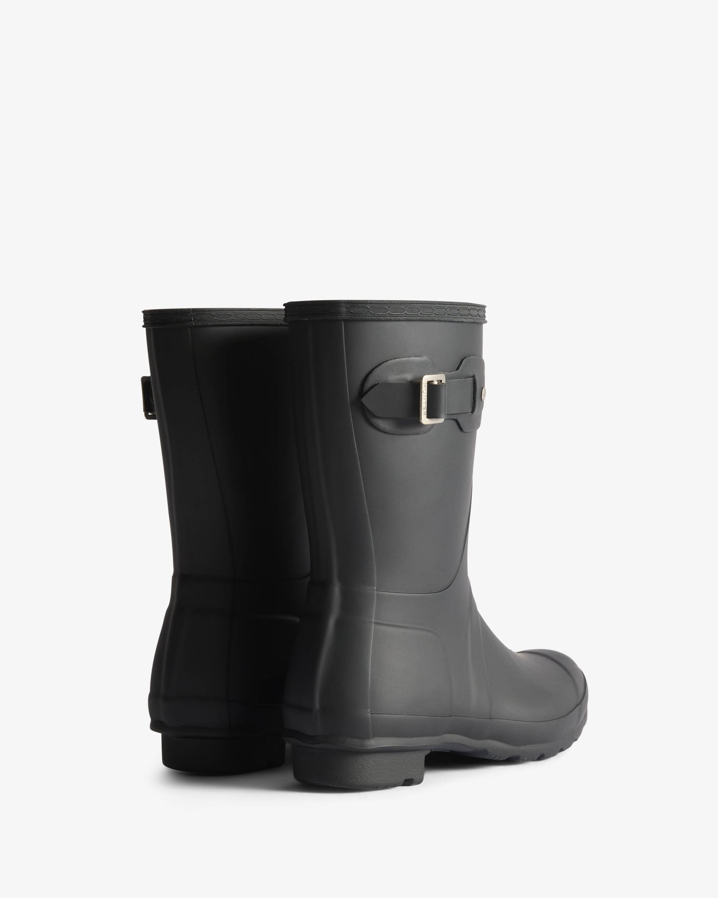 Hunter Womens Original Short Tartan Lining Womens Boot - Black/ Dark Olive