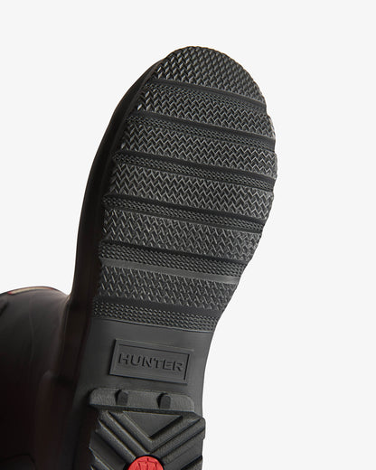 Hunter Womens Original Short Tartan Lining Womens Boot - Black/ Dark Olive