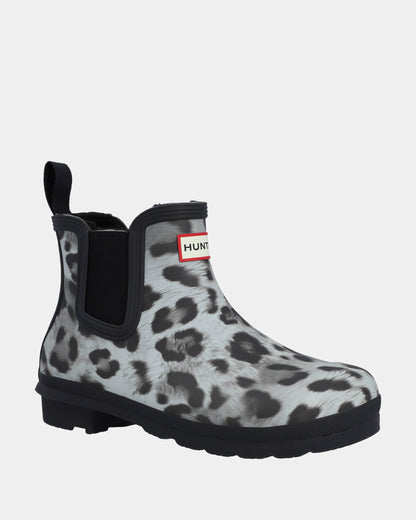 Hunter Womens Original Chelsea Insulated Snow Leopard Boot - Snow Leopard/Black
