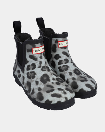Hunter Womens Original Chelsea Insulated Snow Leopard Boot - Snow Leopard/Black