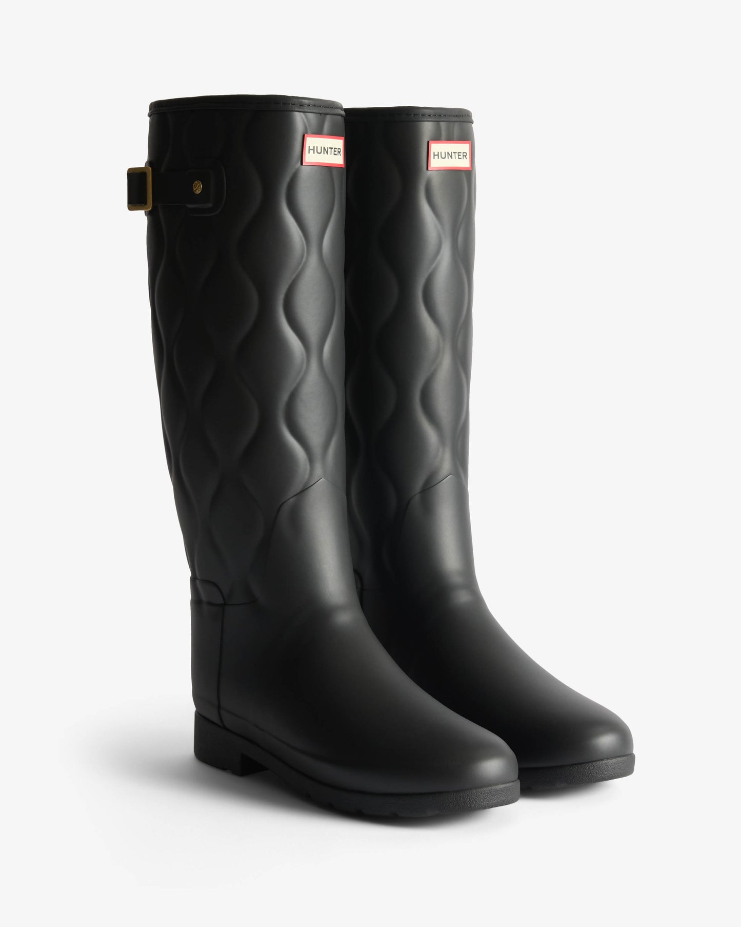 Hunter Womens Originals Refined Tall Onion Quilt Boots - Black