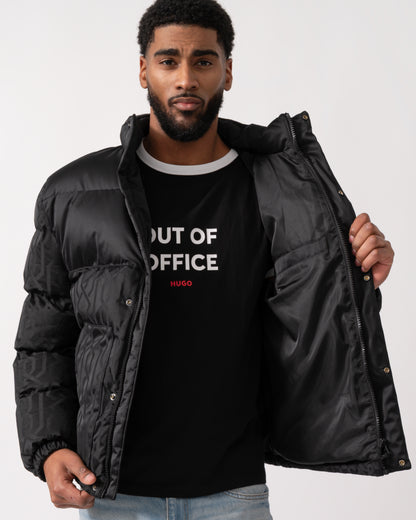 lining detail of a HUGO Balto2541 Mens Jacket in Black