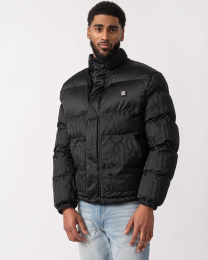 model wearing a HUGO Balto2541 Mens Jacket in Black