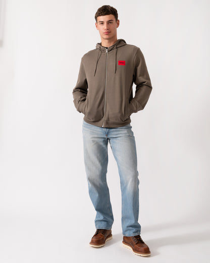 HUGO Daple212 Mens Zip Through Hoodie - Medium Grey 032