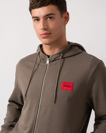 HUGO Daple212 Mens Zip Through Hoodie - Medium Grey 032