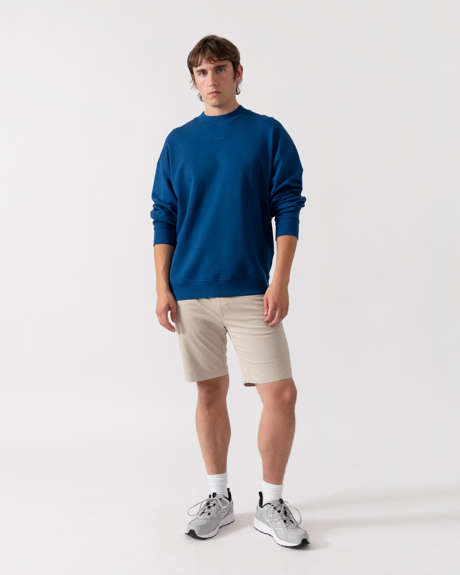 HUGO Dapocrew Mens Crew Neck Sweatshirt - Open Blue 498