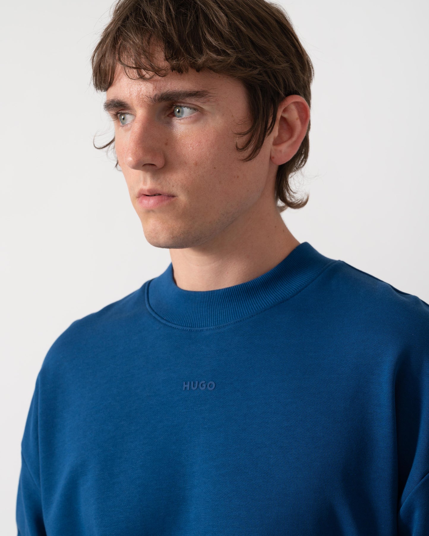 HUGO Dapocrew Mens Crew Neck Sweatshirt - Open Blue 498