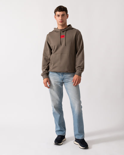 HUGO Daratschi214 Label Logo Mens Hoodie - Medium Grey 032
