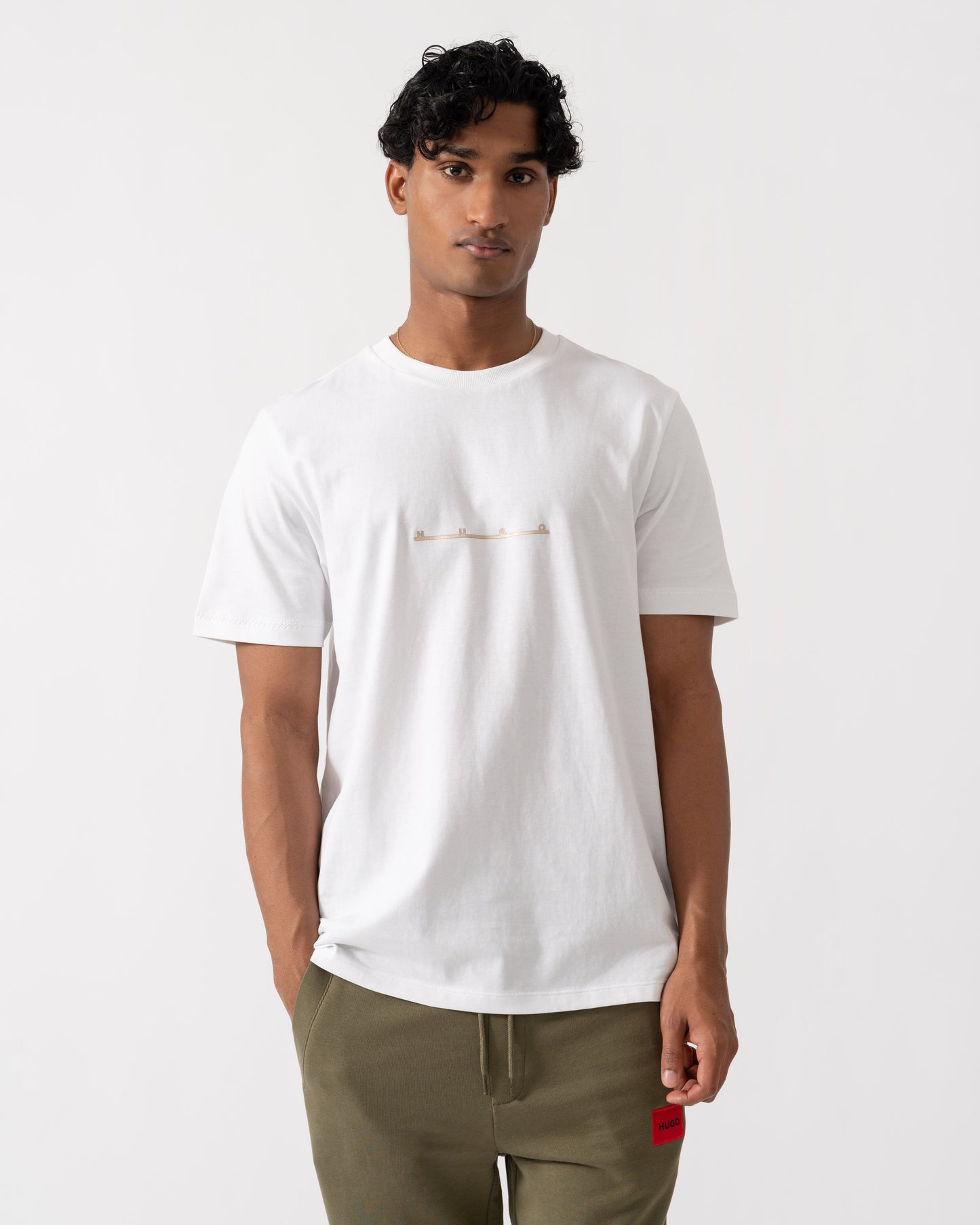 Front of HUGO Datri Mens T-Shirt - White 100