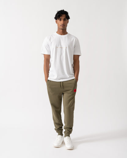 Man wearing HUGO Datri Mens T-Shirt - White 100