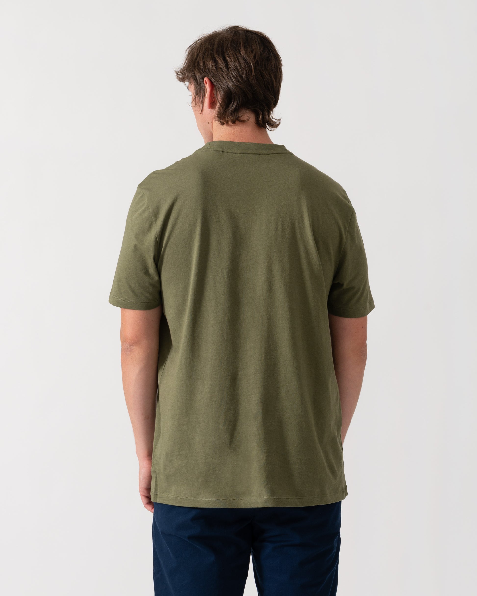 HUGO Dero222 Mens Cotton-Jersey T-Shirt with Logo Print - Open Green 388