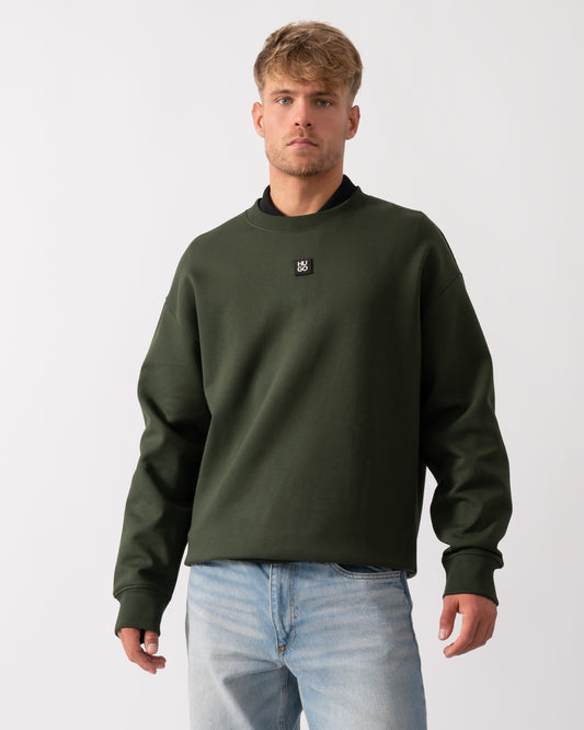 HUGO Dettil Mens Sweatshirt in Dark Green