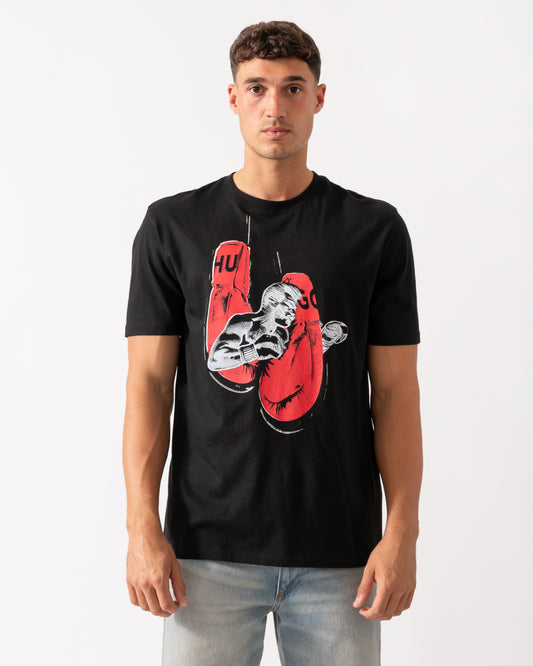HUGO Diboxer Mens Graphic Print T-Shirt - Black 001