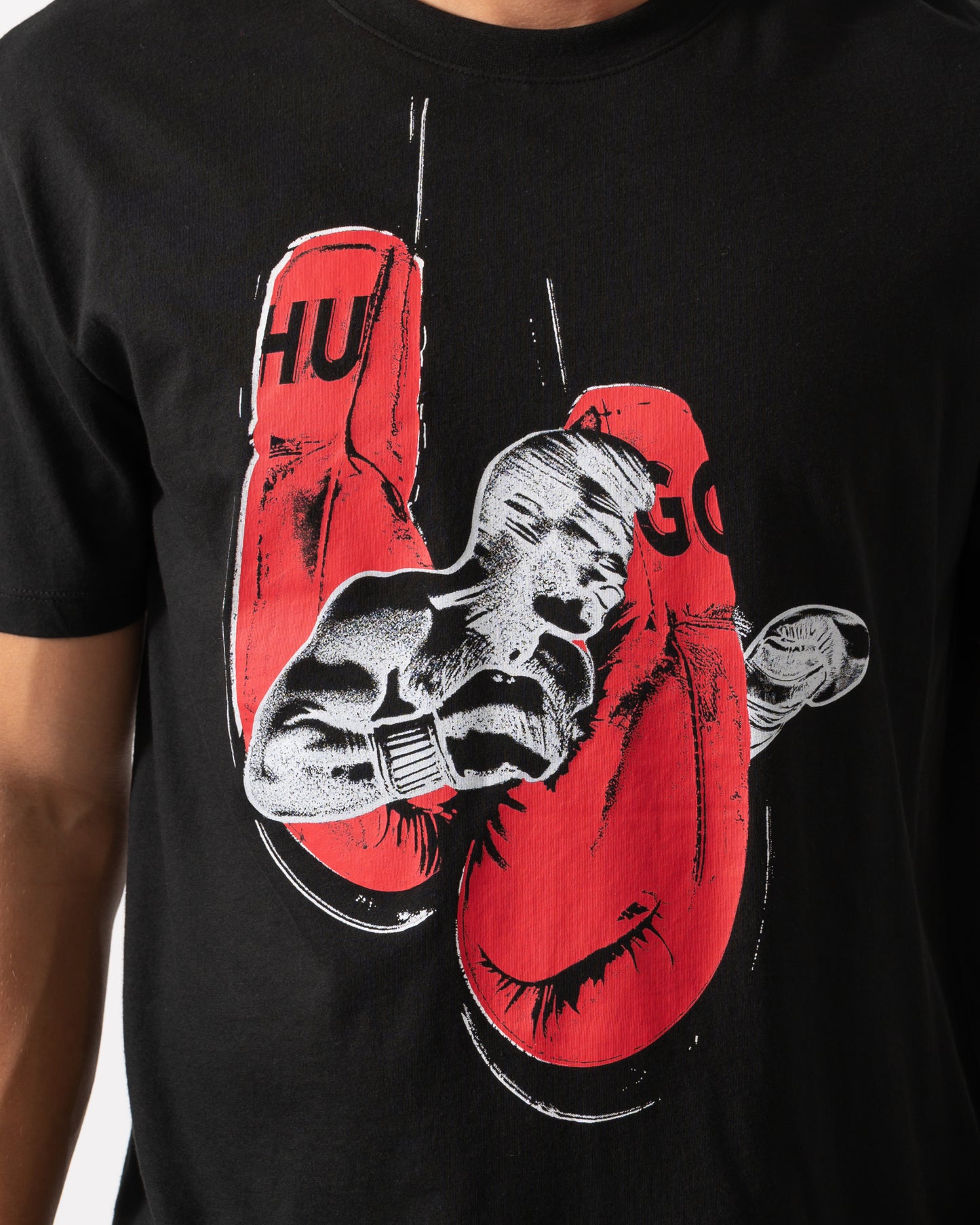 HUGO Diboxer Mens Graphic Print T-Shirt - Black 001