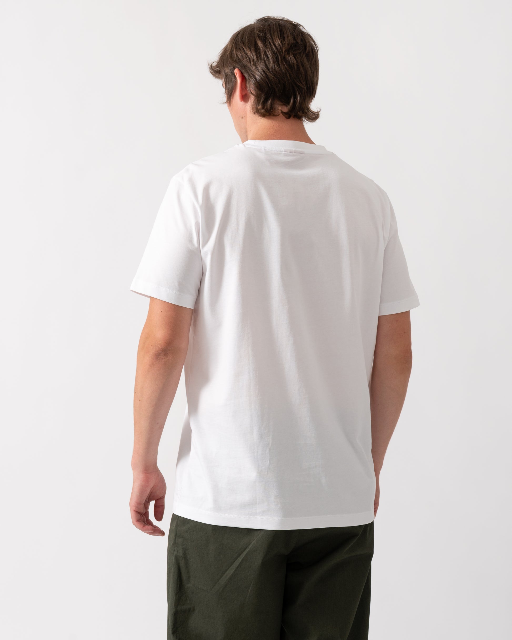 back of a HUGO Diflow Mens T-Shirt in White 100