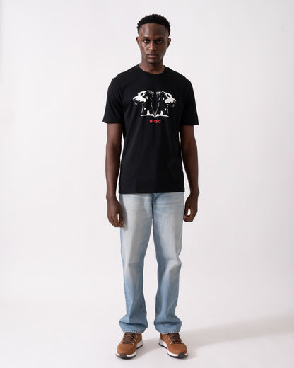 HUGO Dobero Mens Graphic Print T-Shirt - Black 001