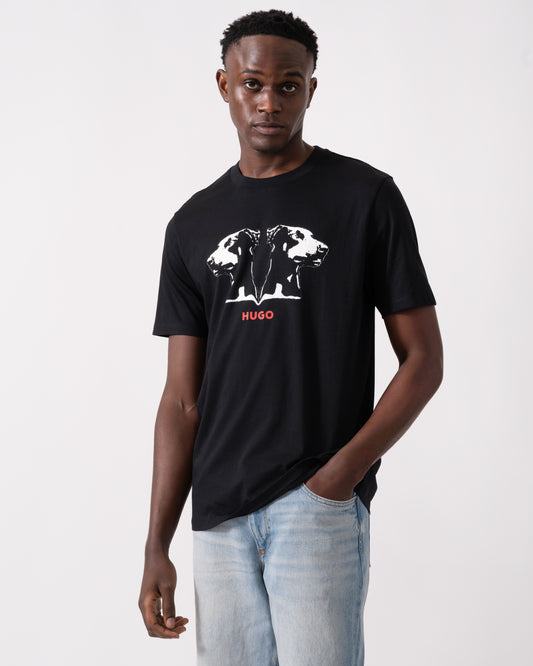 HUGO Dobero Mens Graphic Print T-Shirt - Black 001