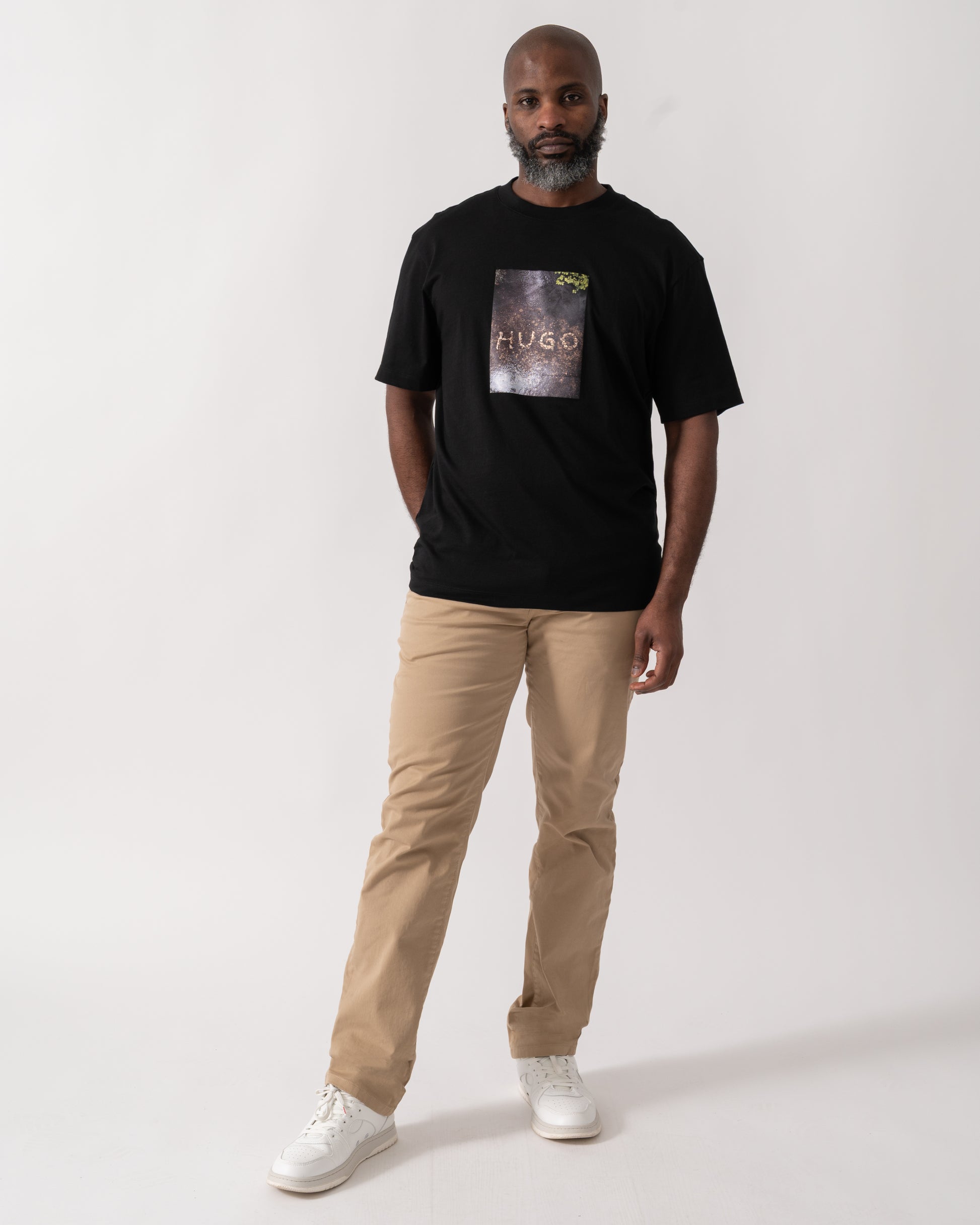 HUGO Doreston Mens Graphic T-Shirt - Black 001 | CHO | Designer Mens Short Sleeve T-Shirts & Tops