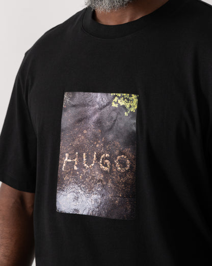 HUGO Doreston Mens Graphic T-Shirt - Black 001 | CHO | Designer Mens Short Sleeve T-Shirts & Tops