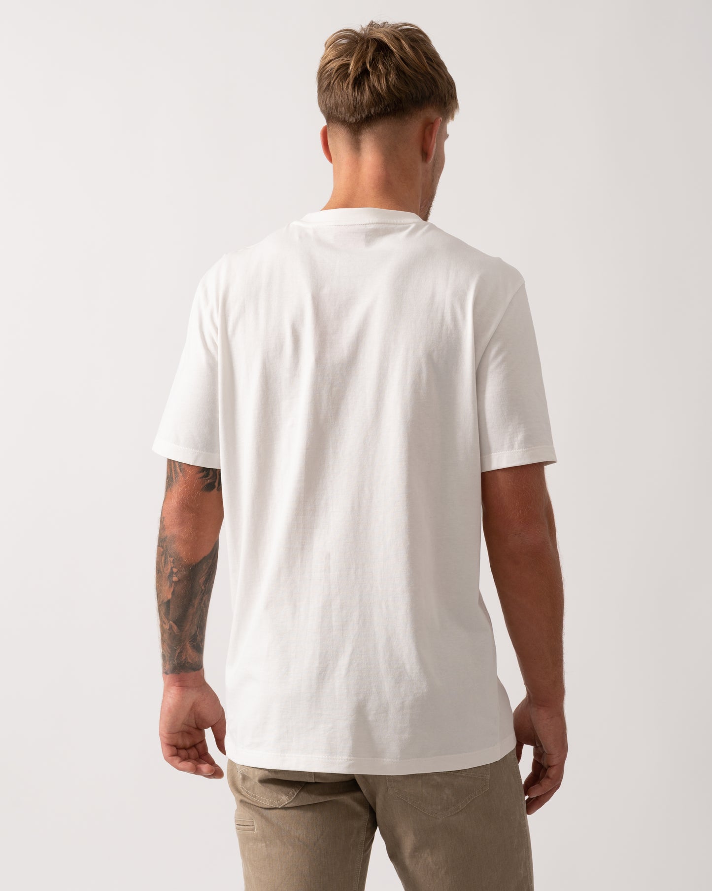 HUGO Dugolini Mens Cotton-Jersey T-Shirt with Embroidered Logo Artwork - Natural 102