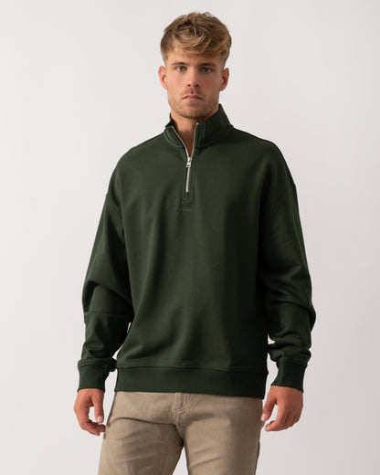 HUGO Durty244 Mens 1/4 Zip Sweatshirt - Dark Green 309