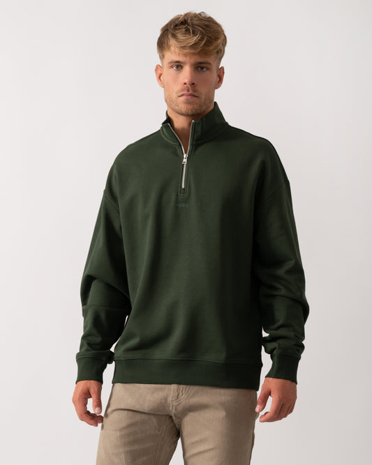 HUGO Durty244 Mens 1/4 Zip Sweatshirt - Dark Green 309