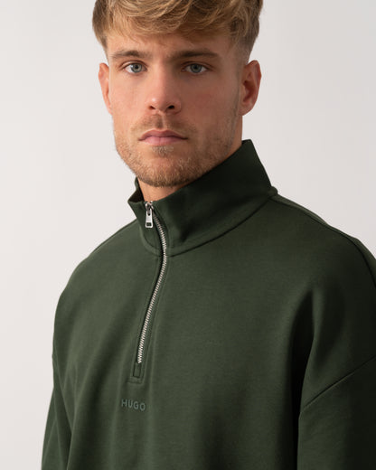 HUGO Durty244 Mens 1/4 Zip Sweatshirt - Dark Green 309