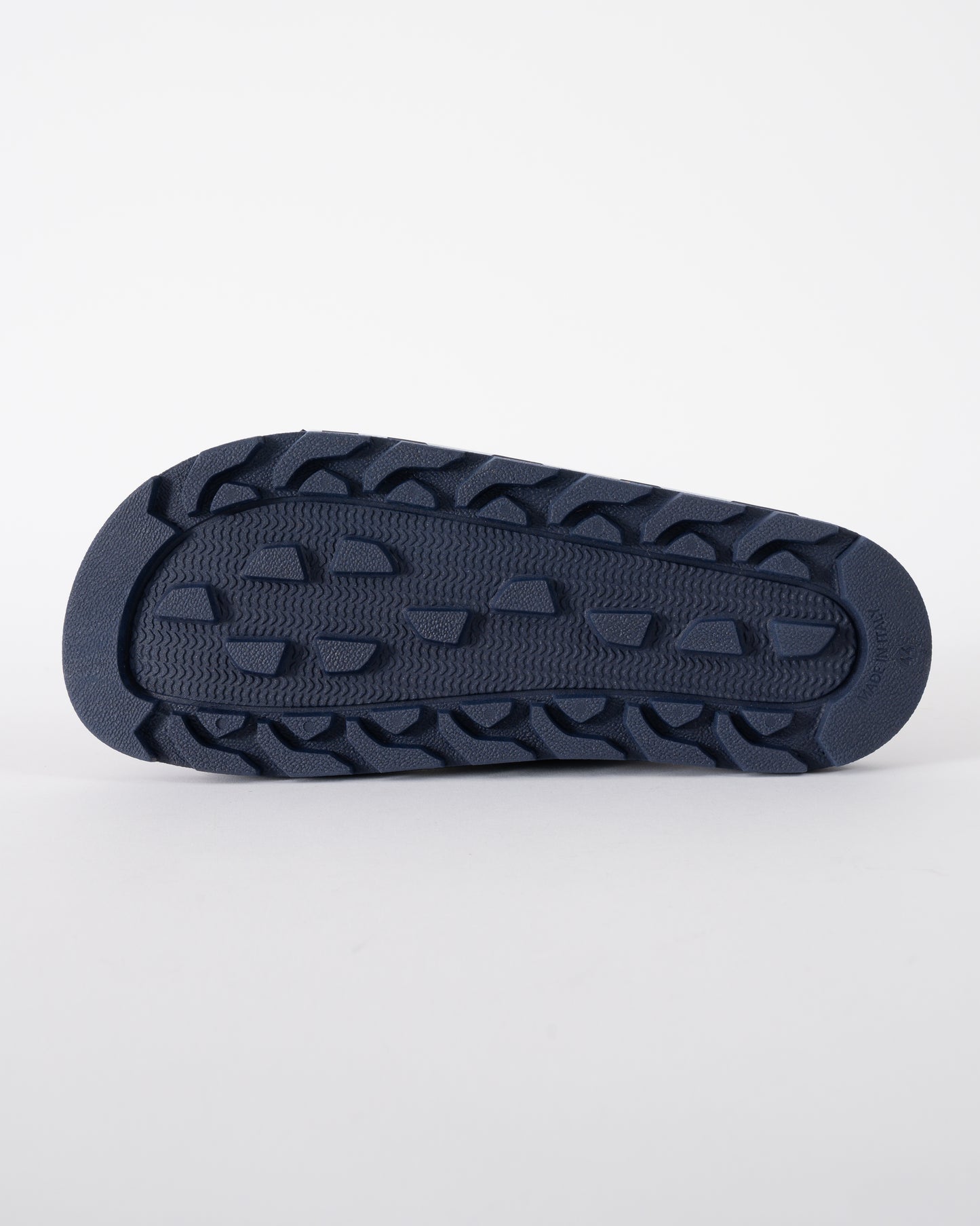 sole shot of HUGO Evander Mens Logo Sandals with Double Touch-Closure Straps in Dark Blue