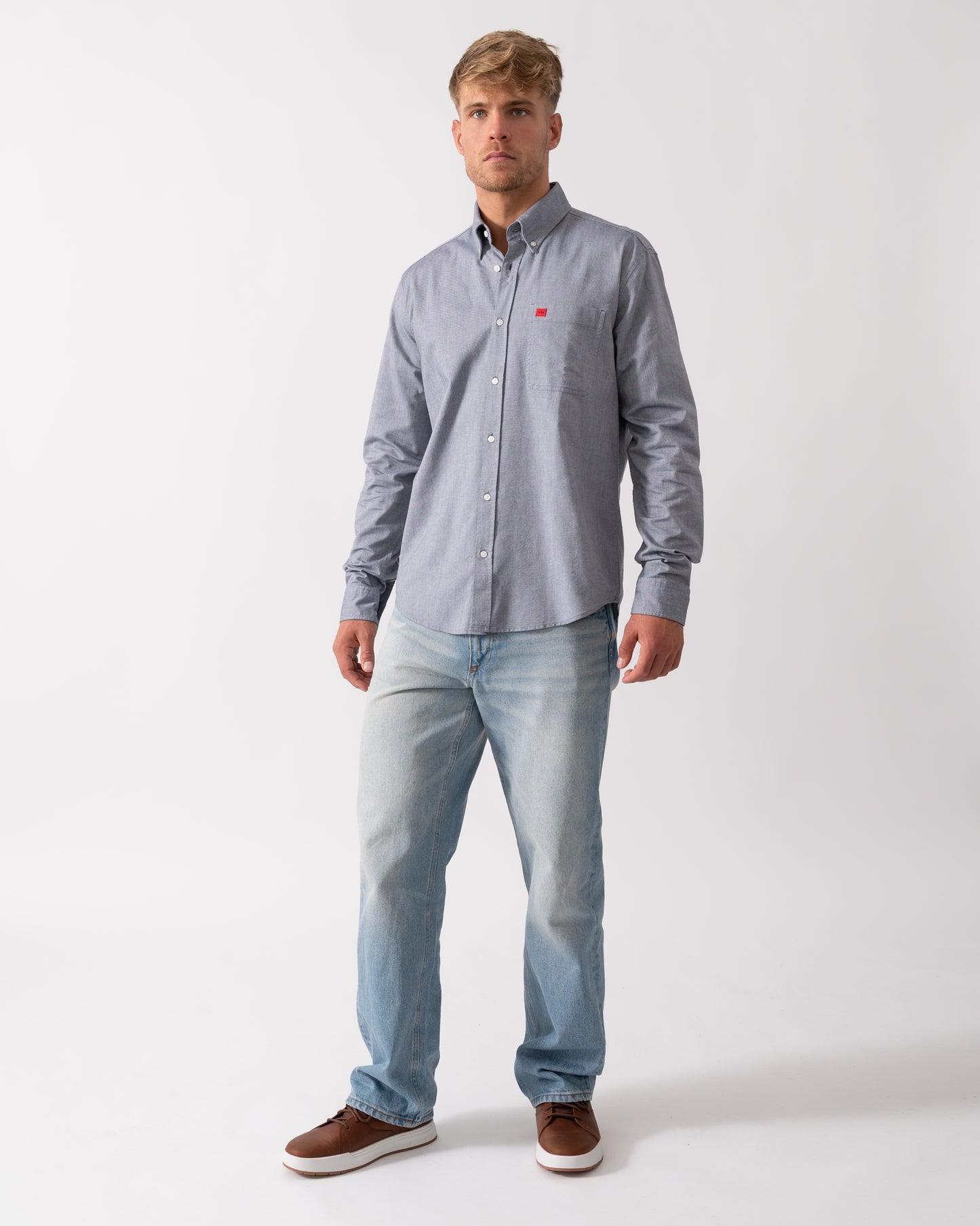 HUGO Evito Slim Fit Mens Long Sleeved Shirt - Navy 418