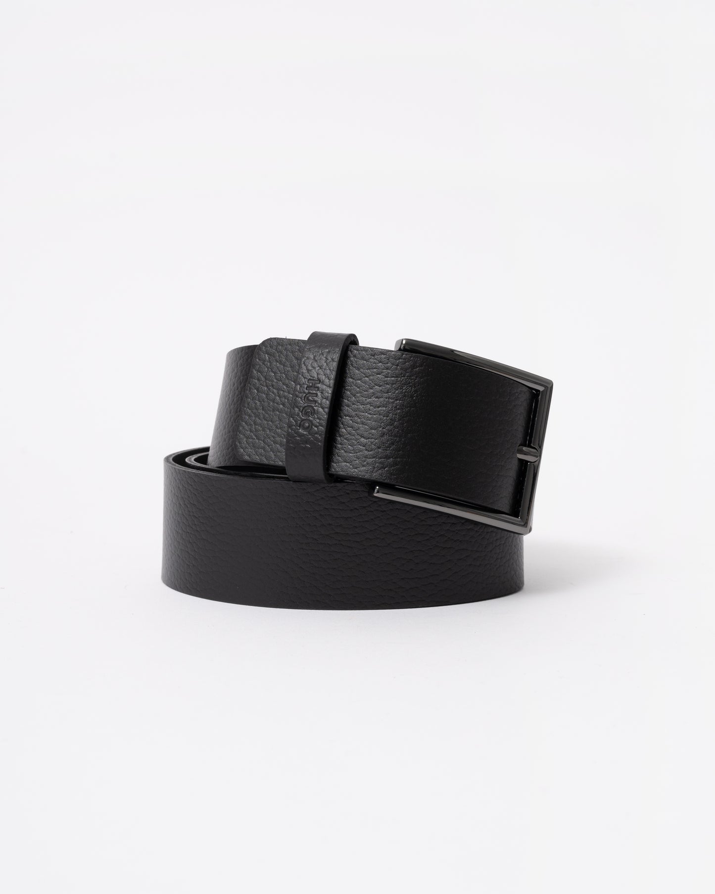 HUGO Giaspo-GR Mens Leather Belt - Black 002