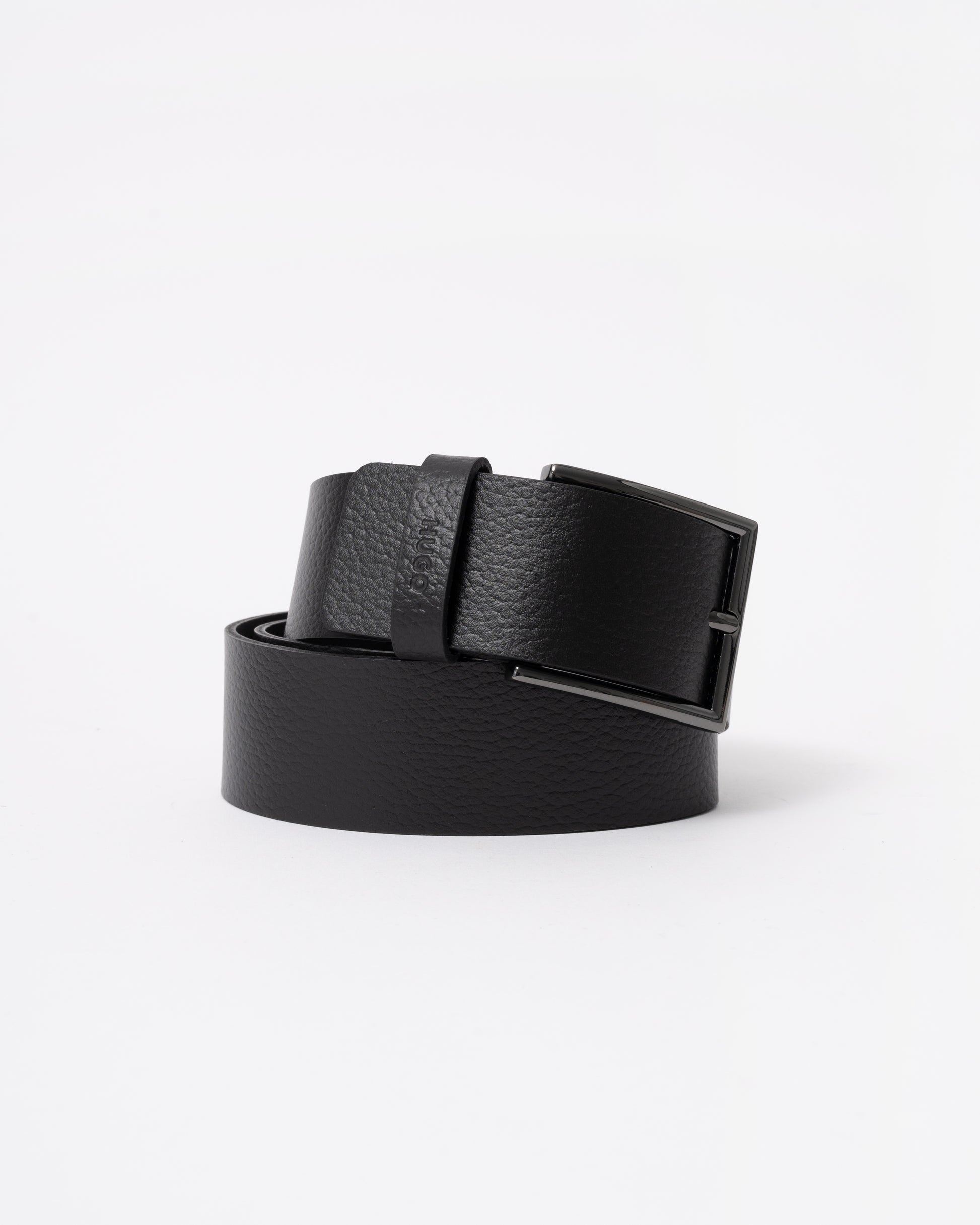 HUGO Giaspo-GR Mens Leather Belt - Black 002