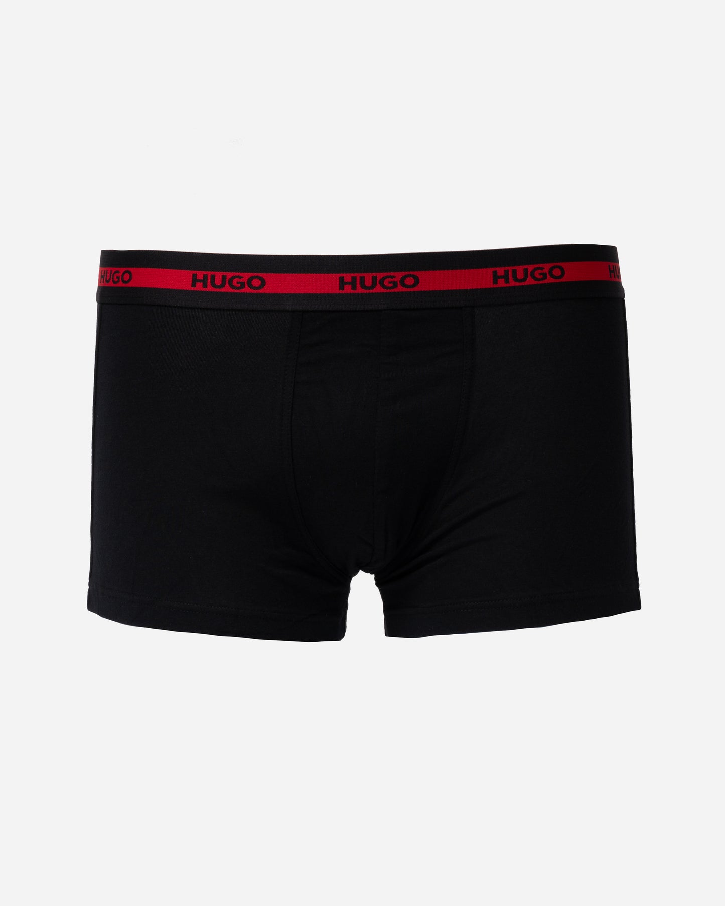 HUGO Planet 3-Pack Stretch-Cotton Logo Waistband Trunks - Bright Red 621 - CHO - Designer Mens Underwear