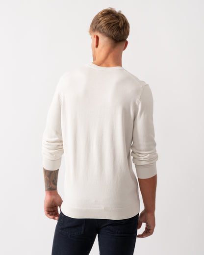 HUGO San Cassius Mens Crew Neck Sweater - Natural 102