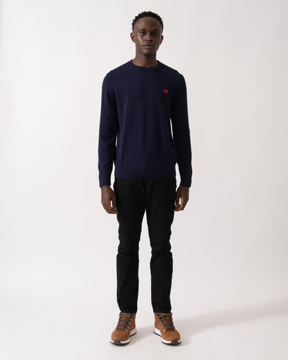 HUGO San Cassius Mens Crew Neck Sweater - Navy 418