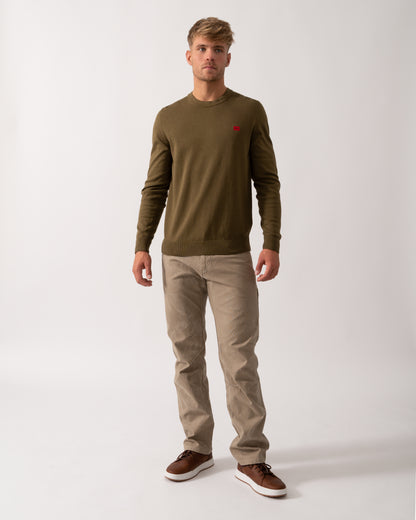 HUGO San Cassius Mens Crew Neck Sweater - Open Green 355