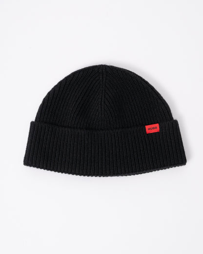 HUGO Xisk Mens Beanie in Black 001