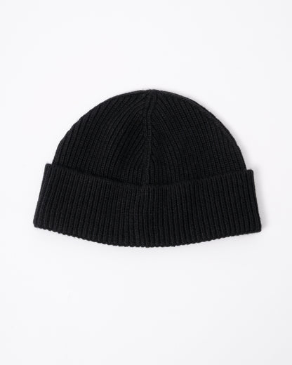 back of a HUGO Xisk Mens Beanie in Black 001