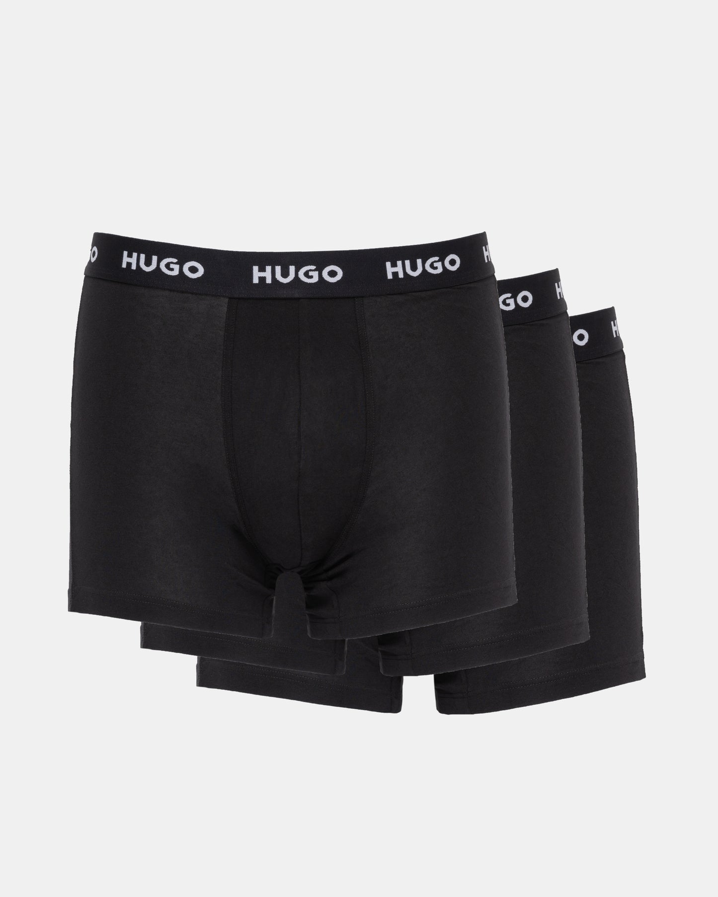 HUGO 3 Pack Mens Boxer Briefs with Logo Waistbands - Black 005 3 pack