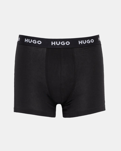 HUGO 3 Pack Mens Boxer Briefs with Logo Waistbands - Black 005 single breif