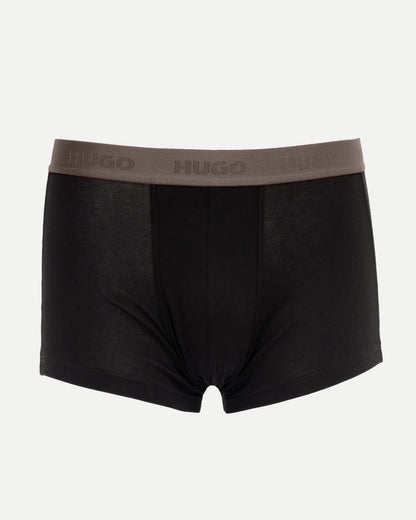 HUGO 3-Pack Mens Trunks with Coloured Waistbands - Black 009