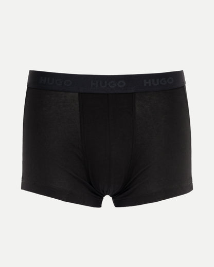 HUGO 3-Pack Mens Trunks with Coloured Waistbands - Black 009
