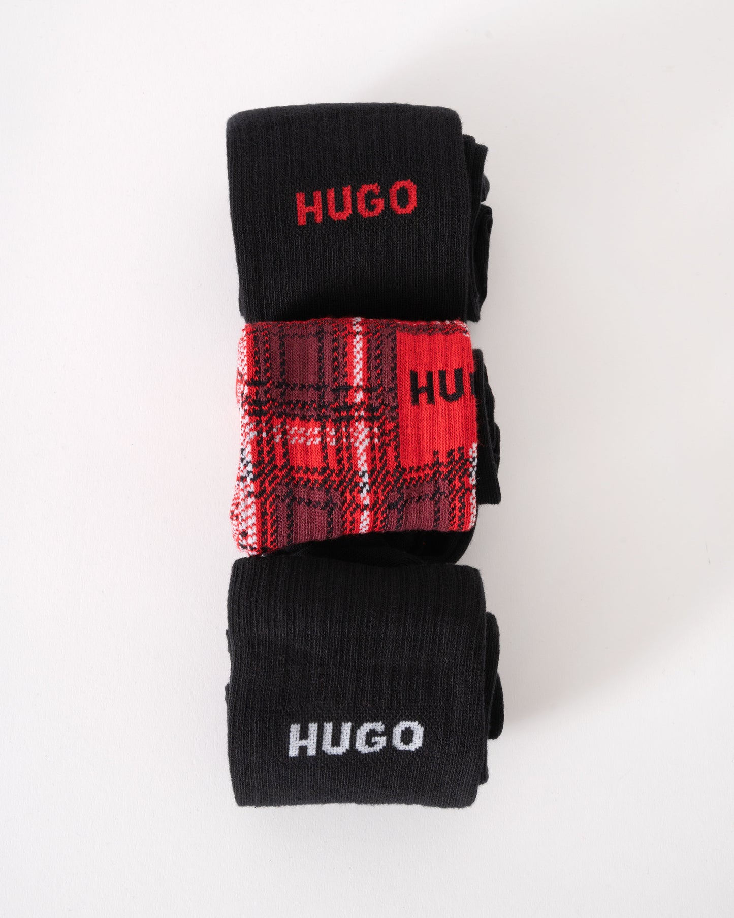 HUGO Mens 3 Pack QS Plaid Sock Gift Set - Open Miscellaneous 960