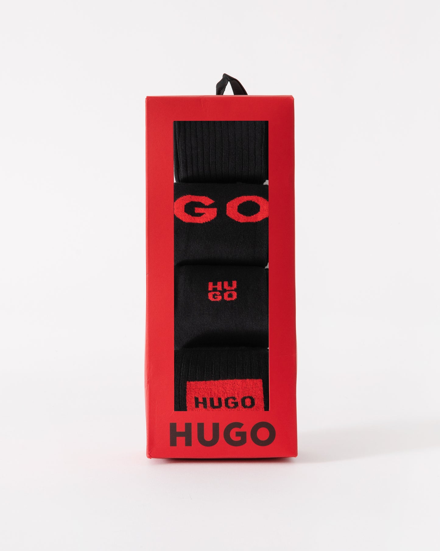 HUGO Mens 4-Pack RS Rib Sock Gift Set in Black 001