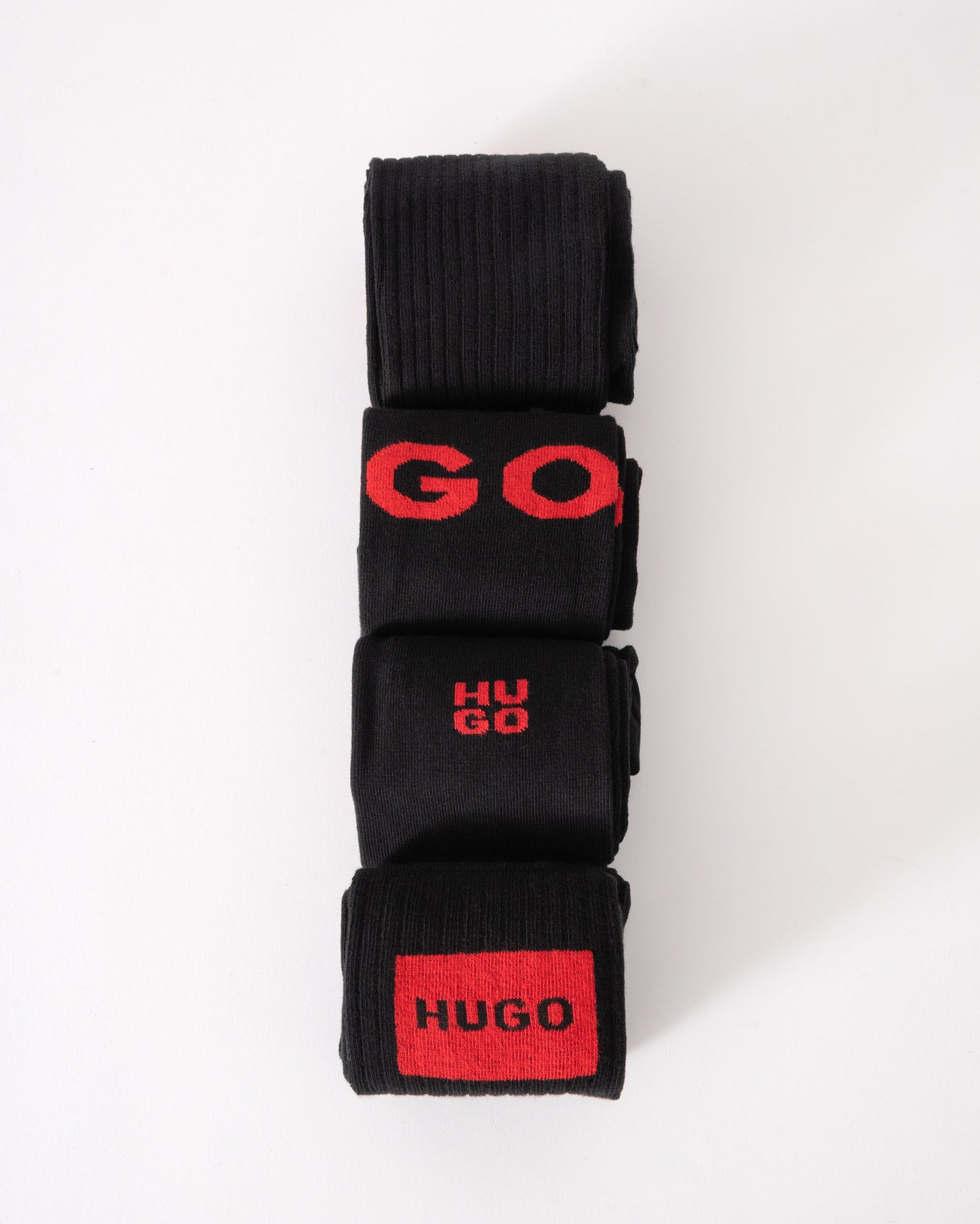 HUGO Mens 4-Pack RS Rib Sock Gift Set - Black 001