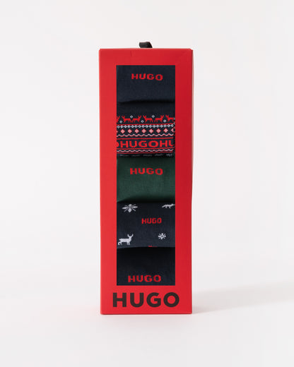 HUGO Mens 5-Pack RS Christmas Sock Gift Set in Open Miscellaneous 960