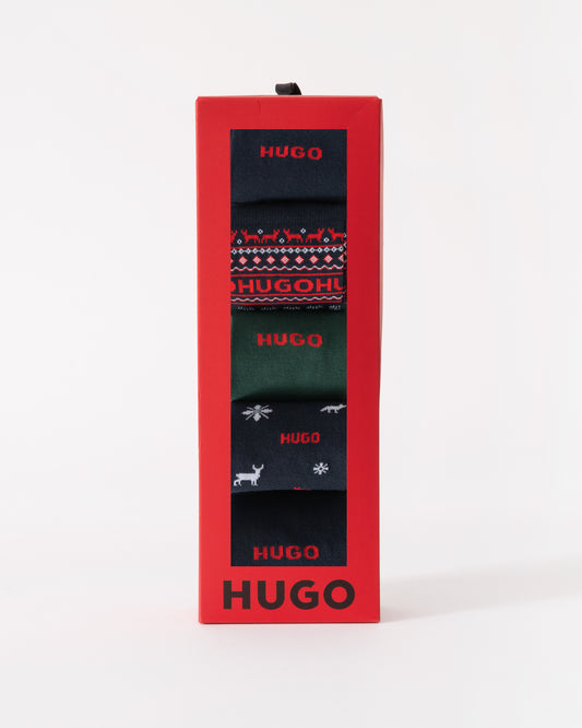 HUGO Mens 5-Pack RS Christmas Sock Gift Set in Open Miscellaneous 960