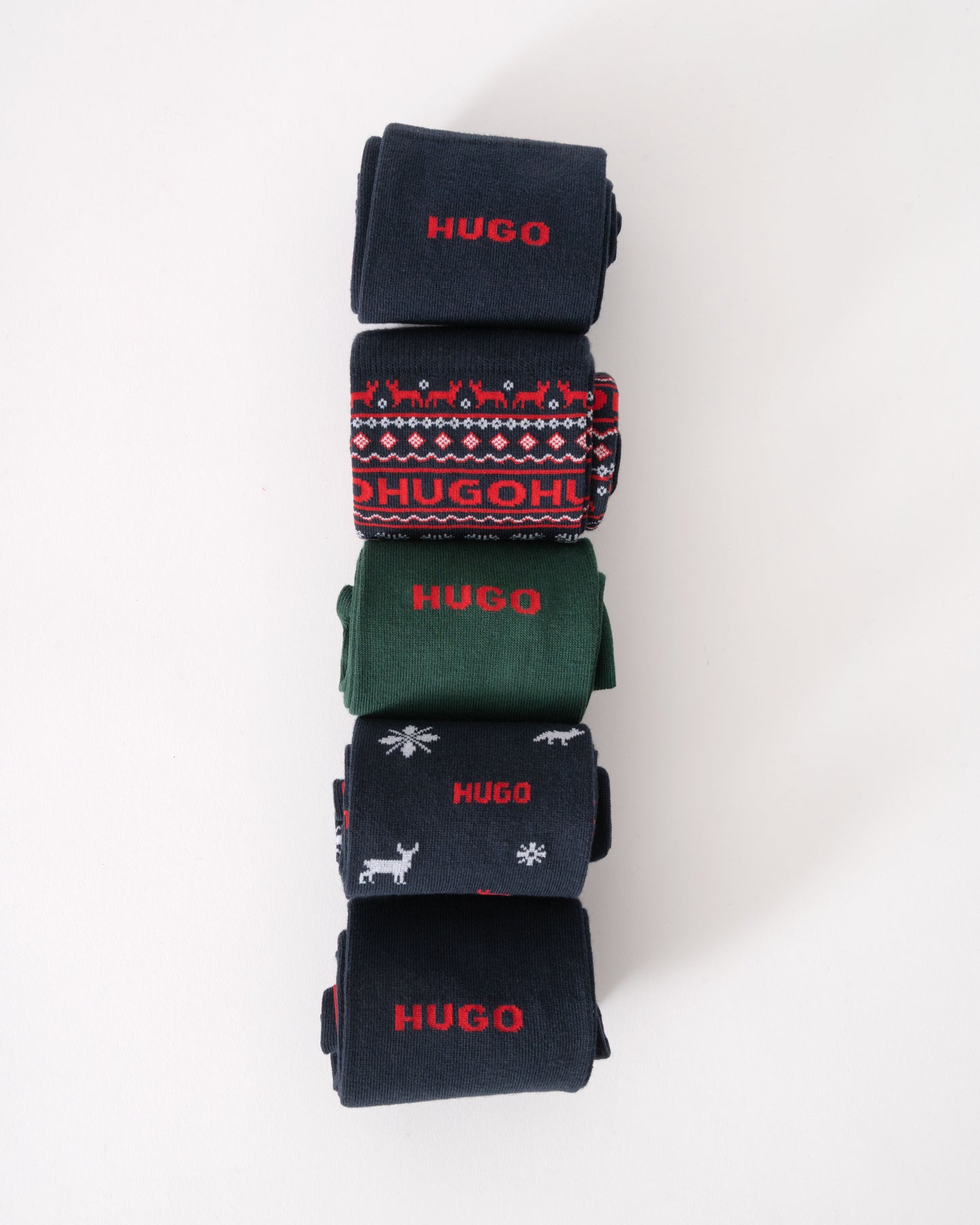 HUGO Mens 5-Pack RS Christmas Sock Gift Set - Open Miscellaneous 960